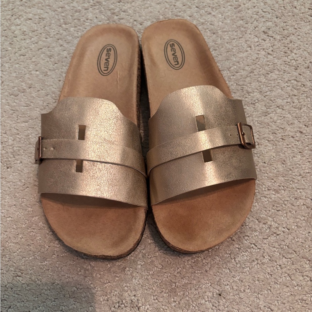 Gold Slide Sandals